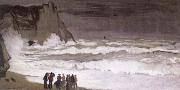 Claude Monet Rough Sea at Etretat oil painting reproduction